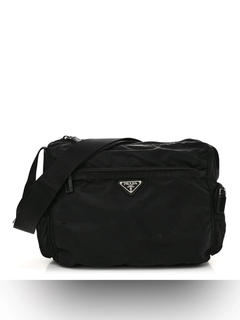 Prada Black Nylon Messenger Crossbody Bag for Men